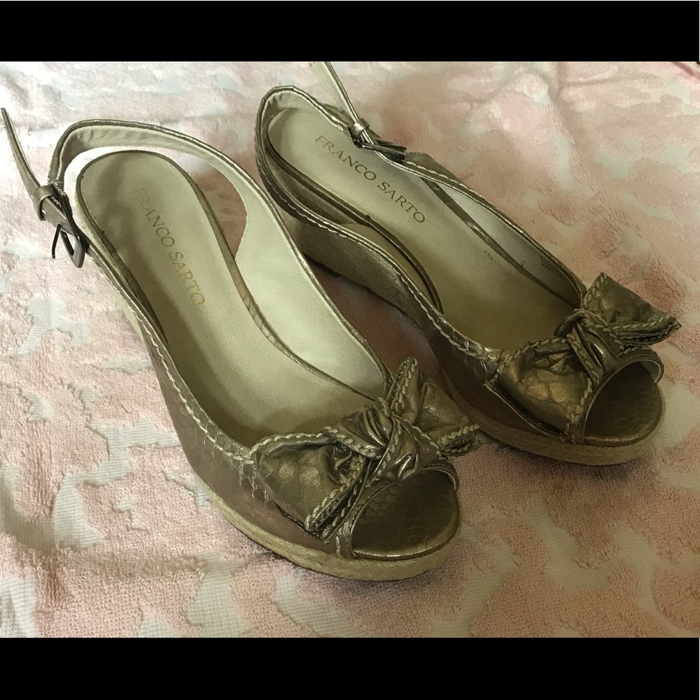Gold Franco Sarto wedges